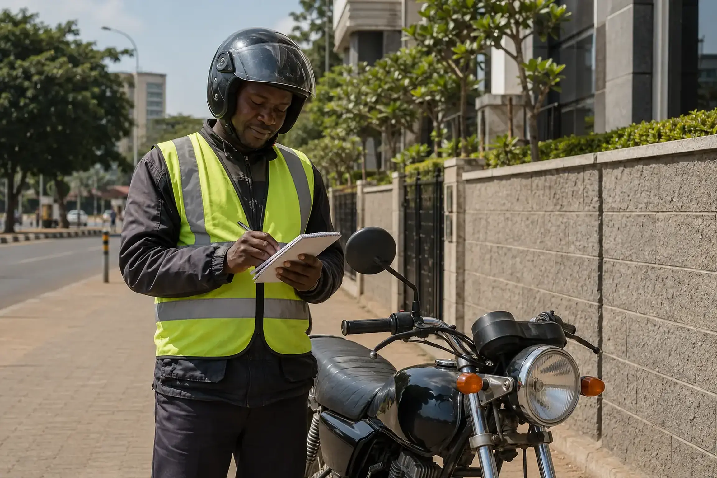 Kenyan boda boda rider reviewing everyday finances