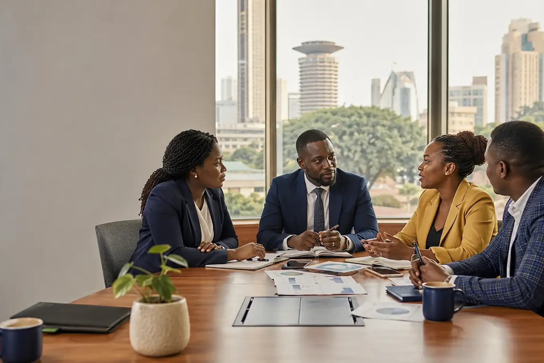 Kenyan financial institution professionals in discussion